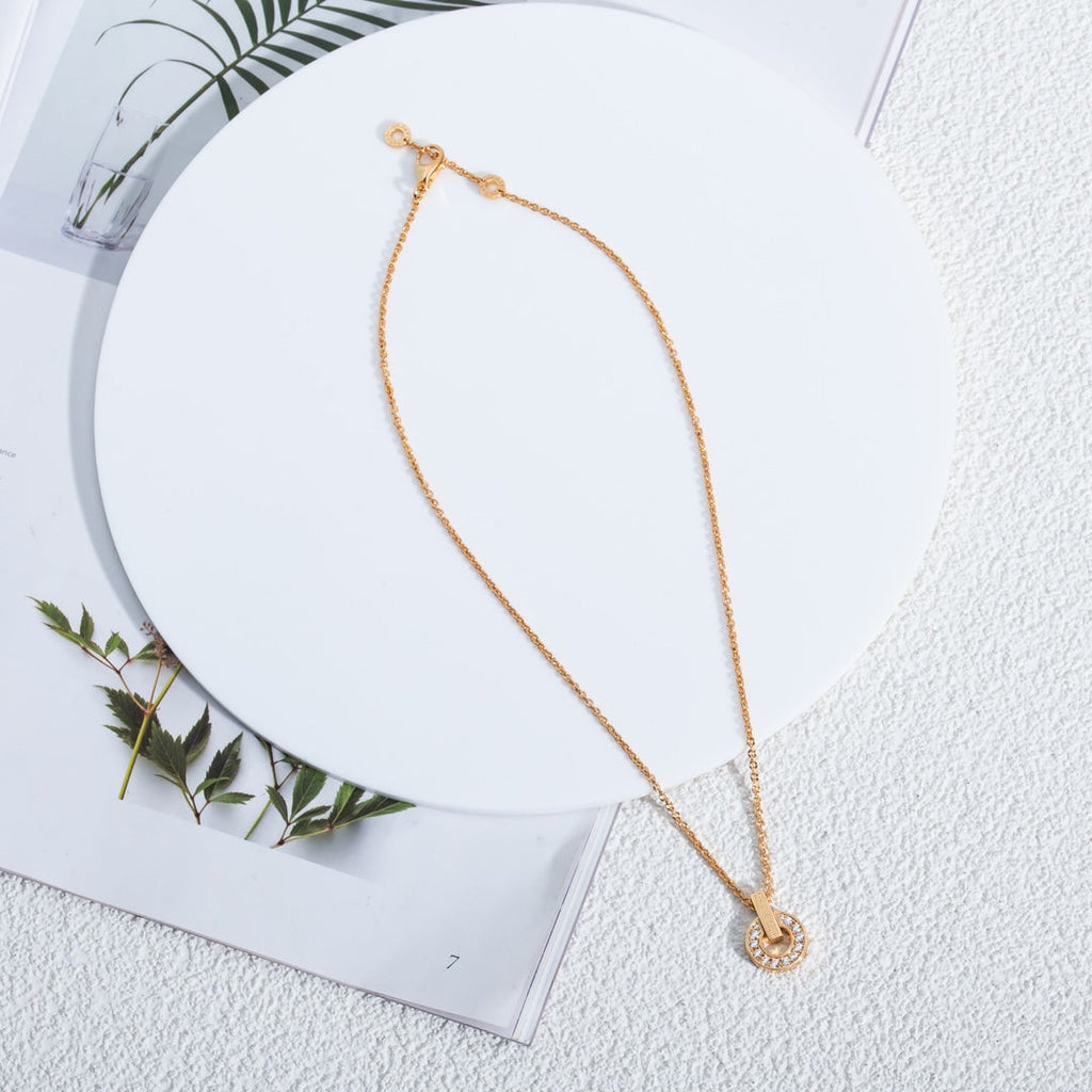 [BIJOUX]GARI NECKLACE PINK GOLD DIAMOND