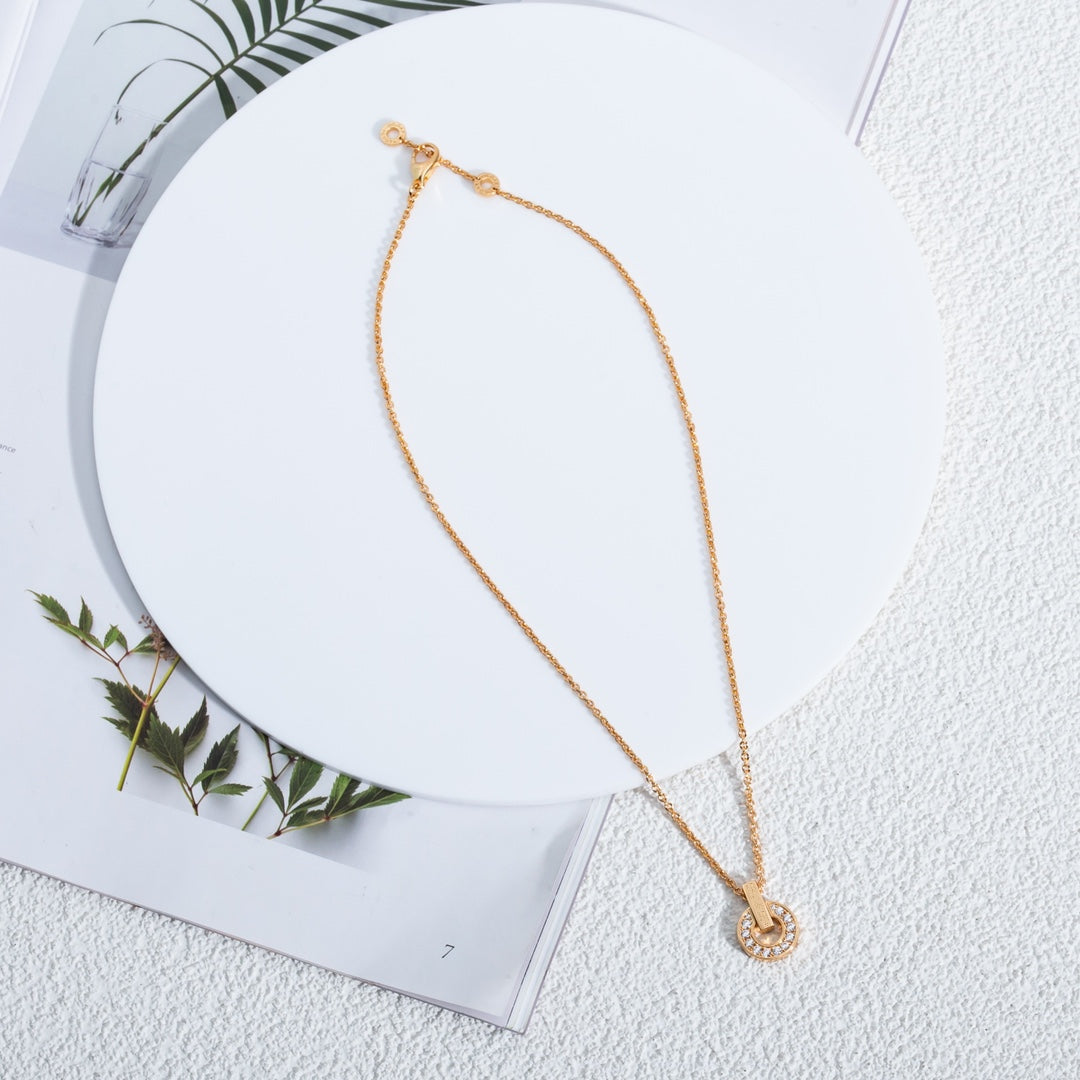 [BIJOUX]GARI NECKLACE PINK GOLD DIAMOND