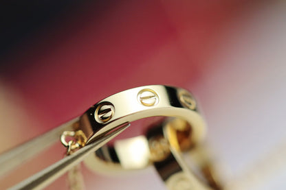 [BIJOUX]LOVE NECKLACE DOUBLE RING GOLD