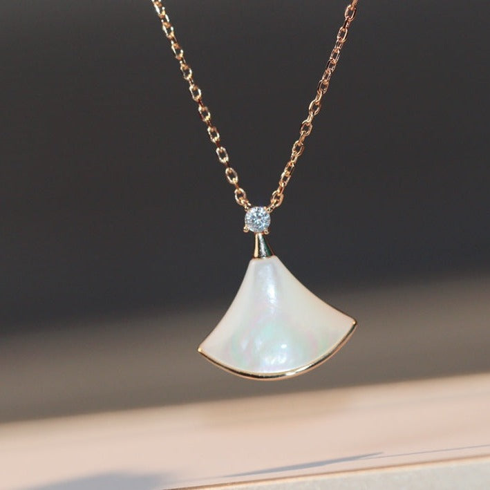 [BIJOUX]ドリームネックレス ホワイトモップ ピンクゴールド ダイヤモンド1個