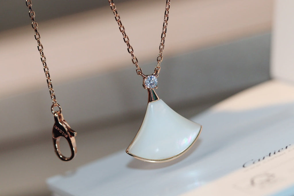 [BIJOUX]ドリームネックレス ホワイトモップ ピンクゴールド ダイヤモンド1個