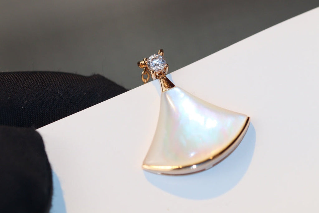 [BIJOUX]ドリームネックレス ホワイトモップ ピンクゴールド ダイヤモンド1個