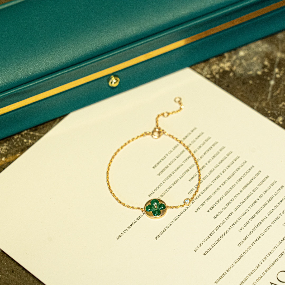 [BIJOUX]BRACELET OR ROSE MALACHITE SOLEIL 1 DIAMANT