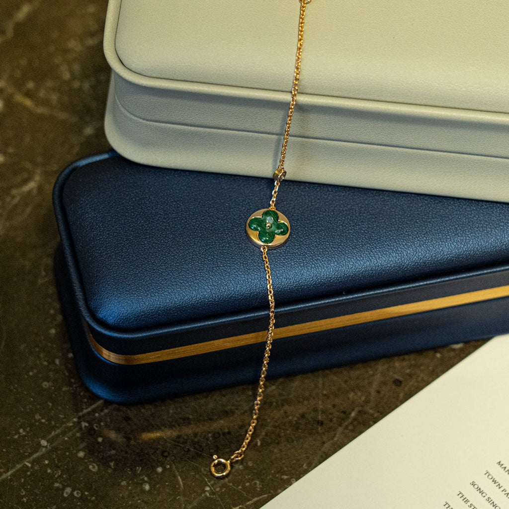 [BIJOUX]BRACELET OR ROSE MALACHITE SOLEIL 1 DIAMANT