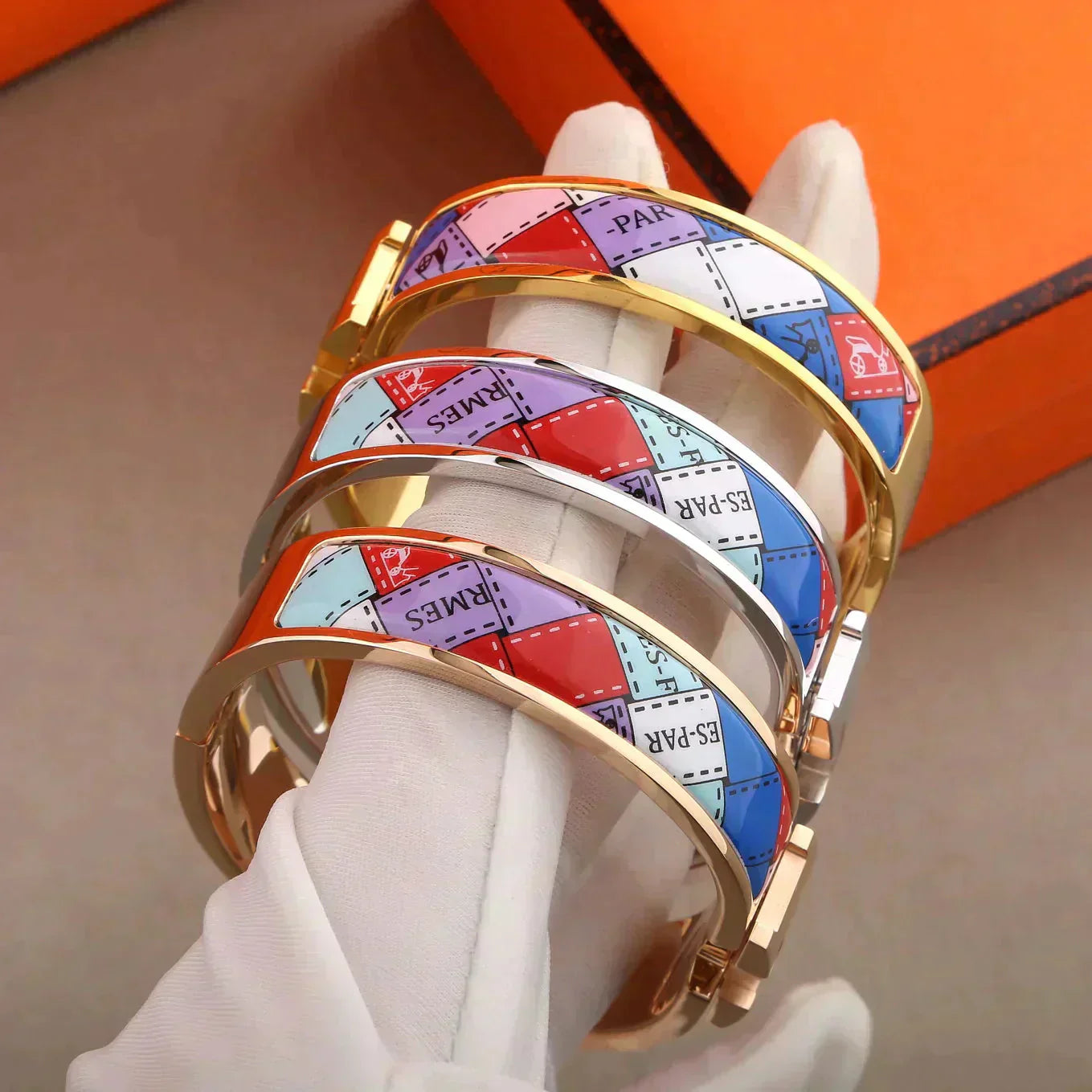 [BIJOUX]Hブレスレット ドットボーダー 12MM