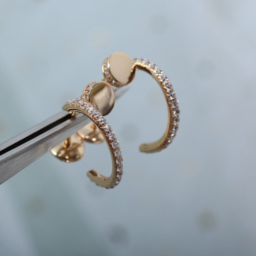 [BIJOUX]JUSTE EARRINGS 12.75MM PINK GOLD DIAMOND