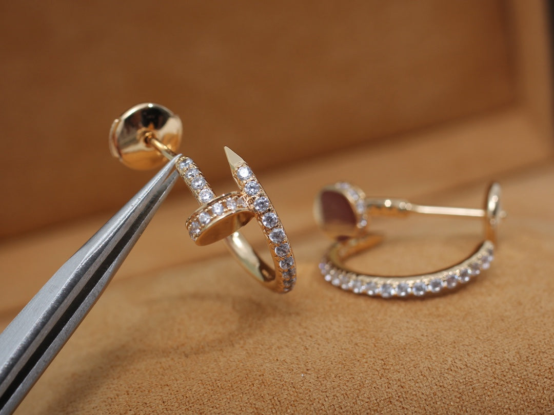 [BIJOUX]JUSTE EARRINGS 12.75MM PINK GOLD DIAMOND