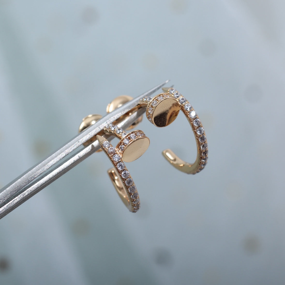 [BIJOUX]JUSTE EARRINGS 12.75MM PINK GOLD DIAMOND