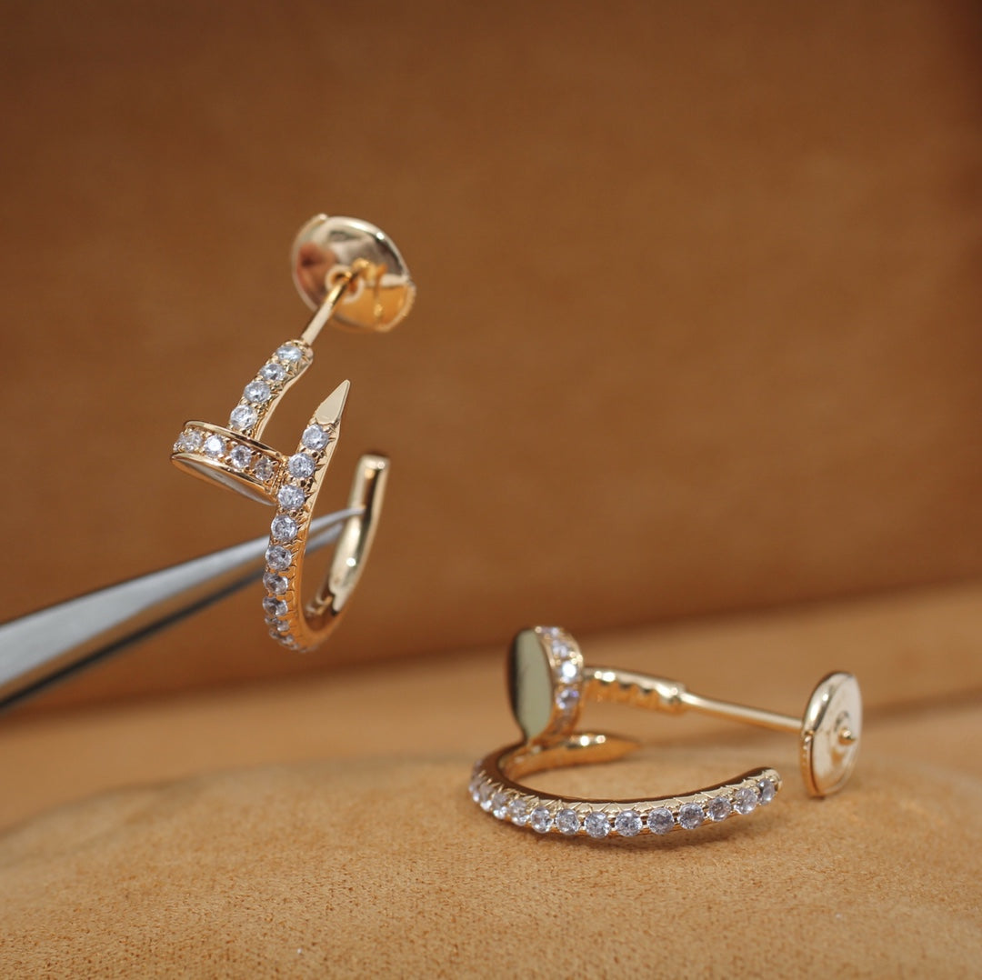 [BIJOUX]JUSTE EARRINGS 12.75MM PINK GOLD DIAMOND