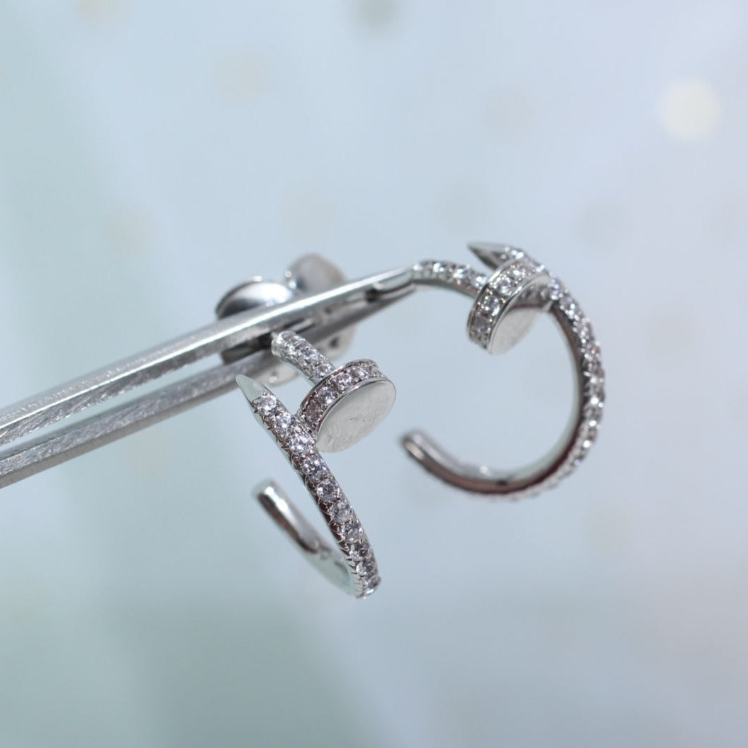 [BIJOUX]JUSTE EARRINGS 12.75MM SILVER DIAMOND