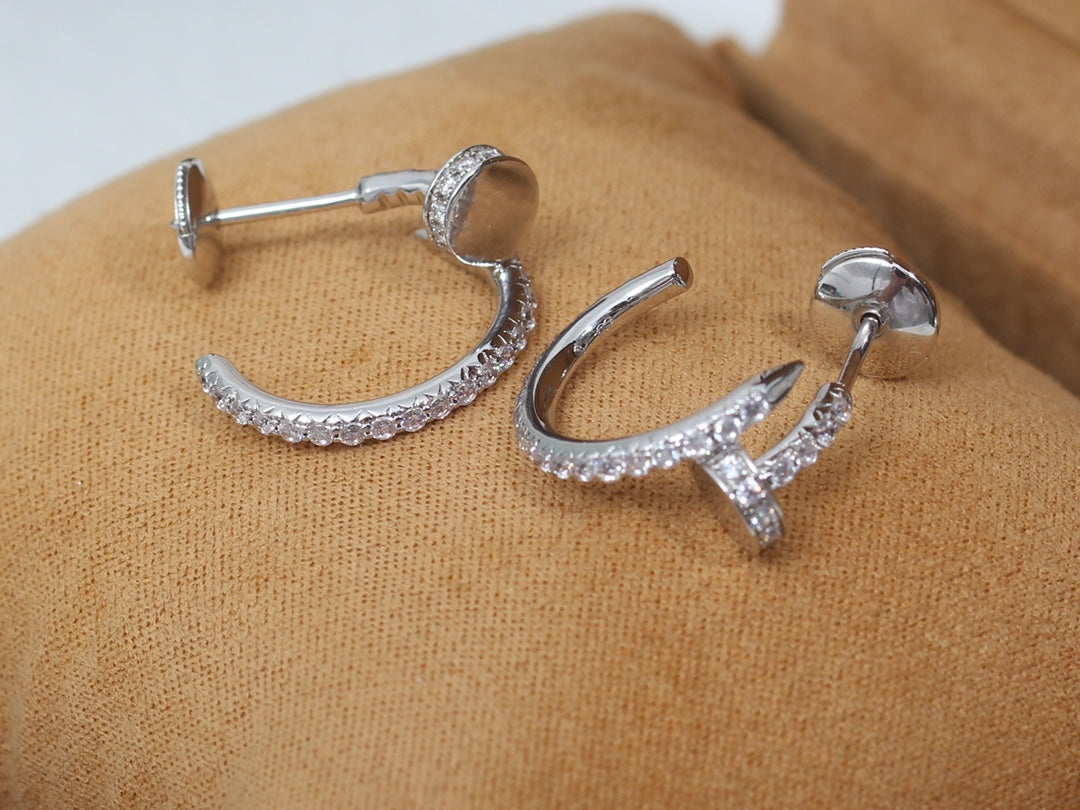 [BIJOUX]JUSTE EARRINGS 12.75MM SILVER DIAMOND