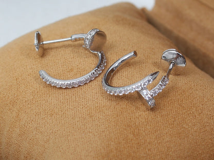 [BIJOUX]JUSTE EARRINGS 12.75MM SILVER DIAMOND