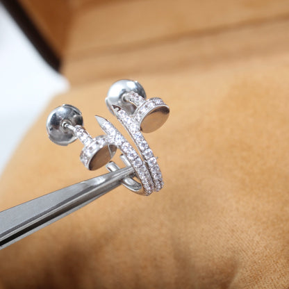 [BIJOUX]JUSTE EARRINGS 12.75MM SILVER DIAMOND