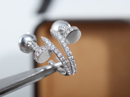 [BIJOUX]JUSTE EARRINGS 12.75MM SILVER DIAMOND