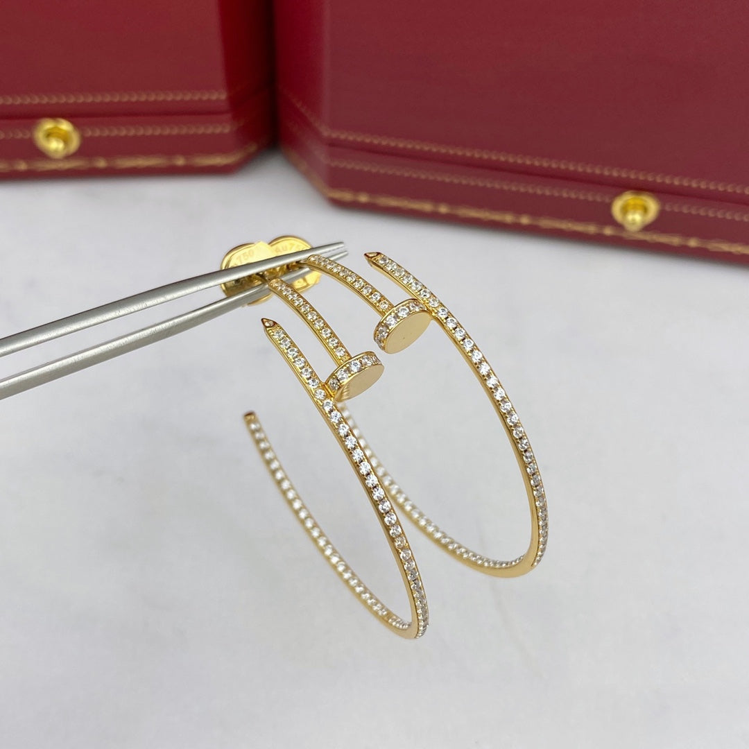 [BIJOUX]JUTE BOUCLES D'OREILLES FULL DIAMANTS 1.8MM
