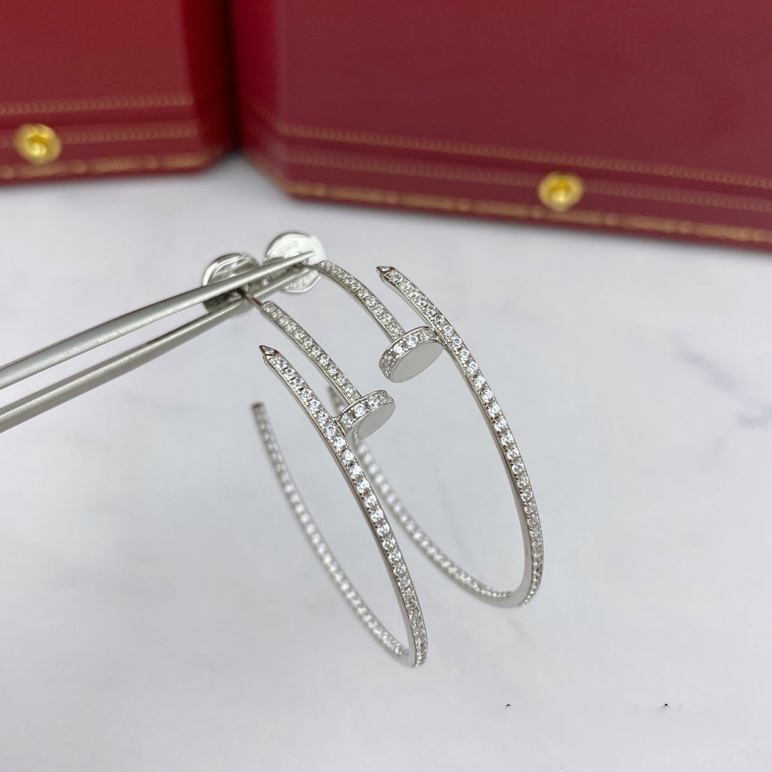[BIJOUX]JUTE BOUCLES D'OREILLES FULL DIAMANTS 1.8MM
