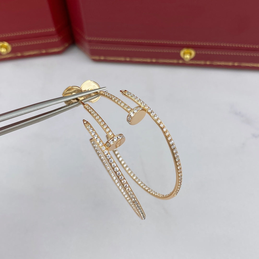 [BIJOUX]JUTE BOUCLES D'OREILLES FULL DIAMANTS 1.8MM