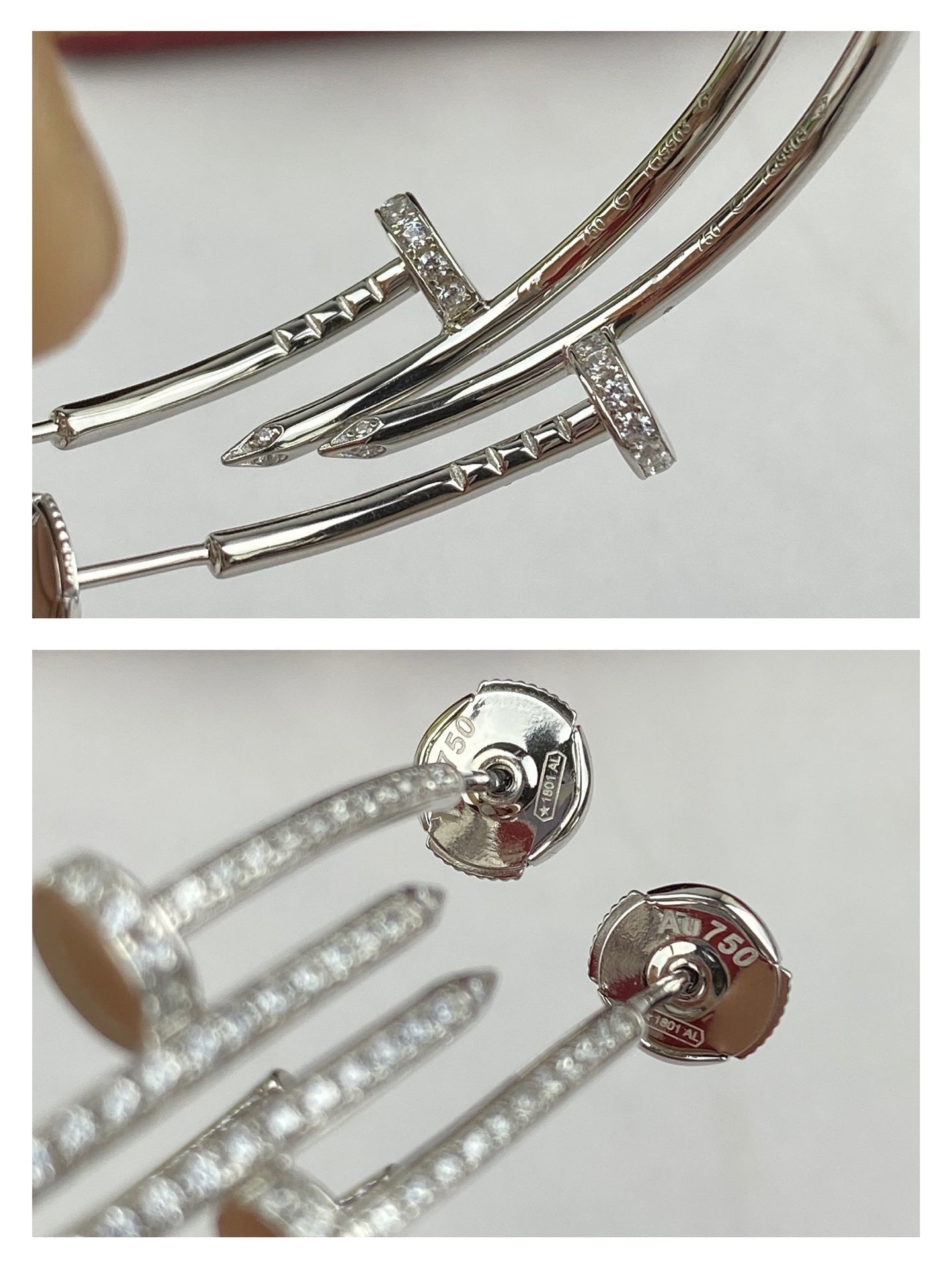 [BIJOUX]JUTE BOUCLES D'OREILLES FULL DIAMANTS 1.8MM