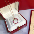 [BIJOUX]JUSTE NECKLACE GOLD RED DIAMONDS