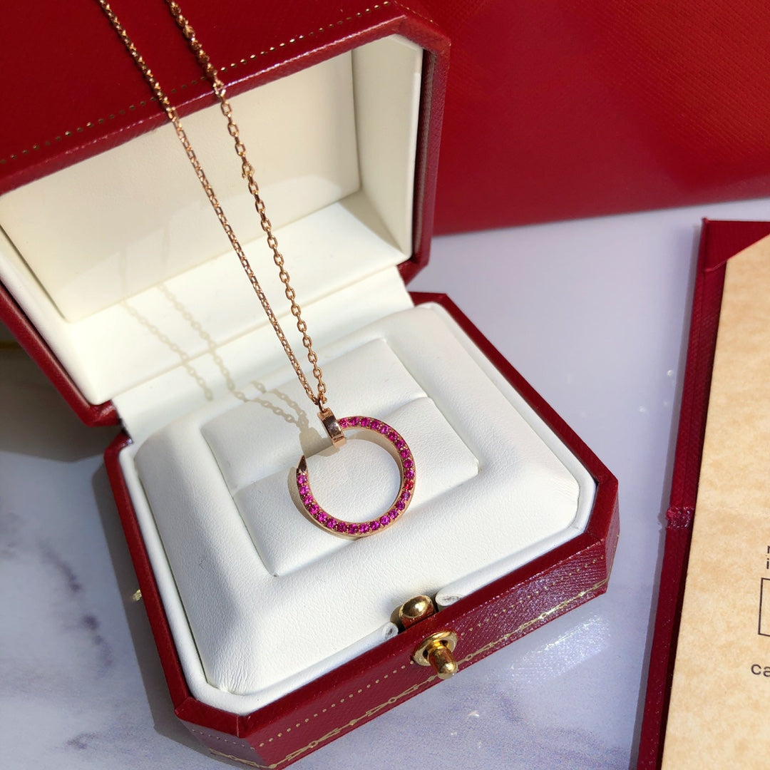 [BIJOUX]JUSTE NECKLACE GOLD RED DIAMONDS
