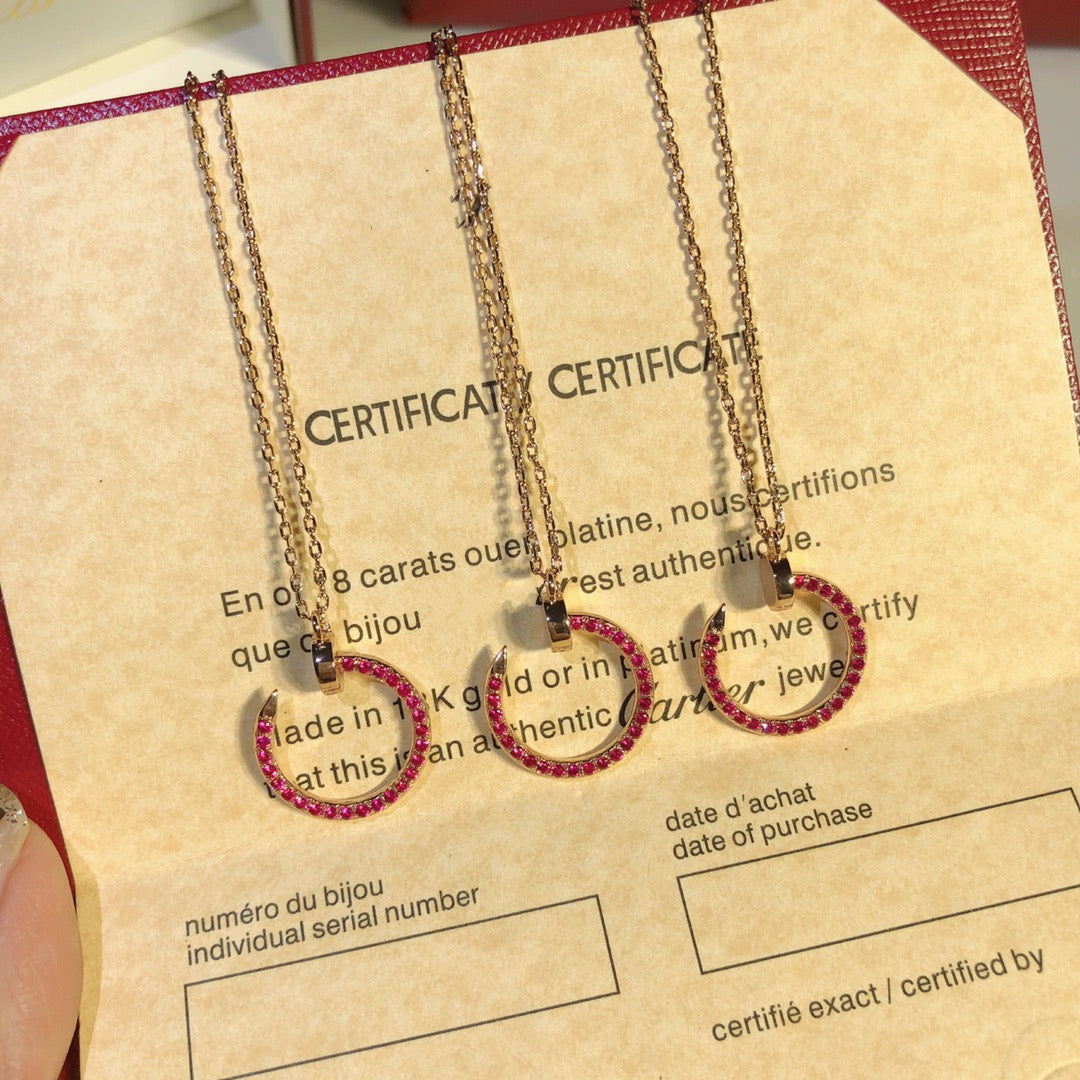 [BIJOUX]JUSTE NECKLACE GOLD RED DIAMONDS
