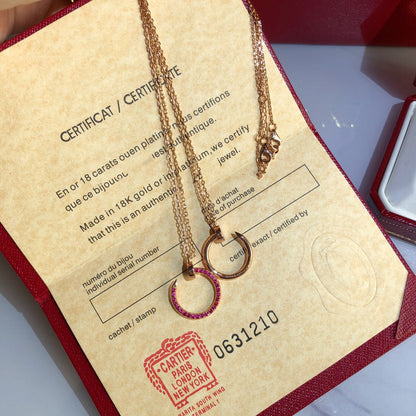 [BIJOUX]JUSTE NECKLACE GOLD RED DIAMONDS