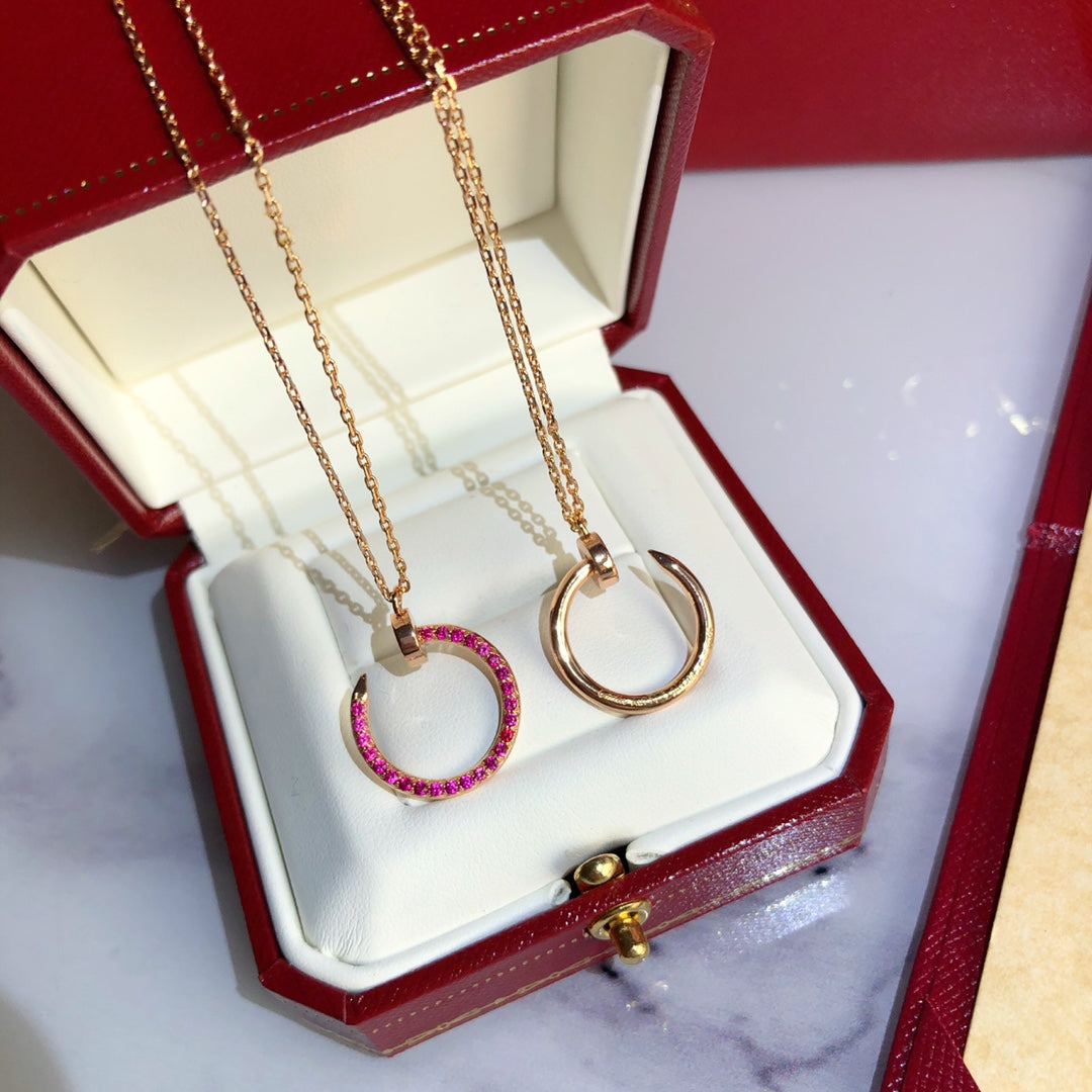 [BIJOUX]JUSTE NECKLACE GOLD RED DIAMONDS