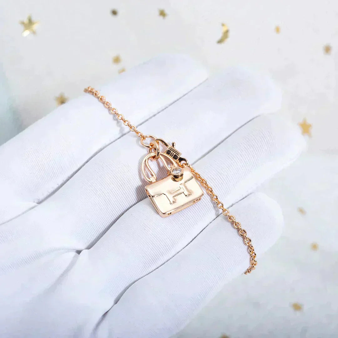 [BIJOUX]AMULETTE PEDANT ROSE GOLD NECKLACE
