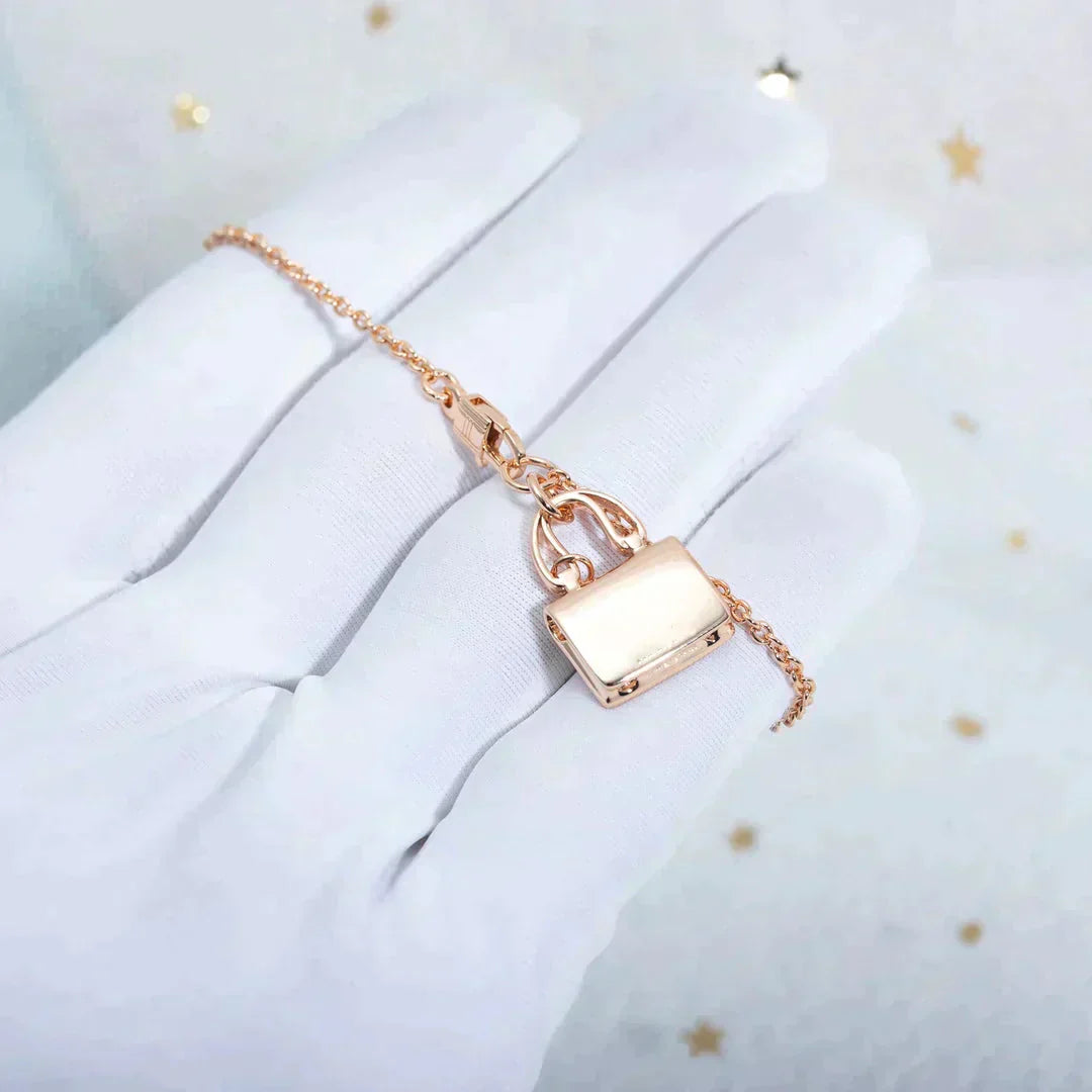 [BIJOUX]AMULETTE PEDANT ROSE GOLD NECKLACE