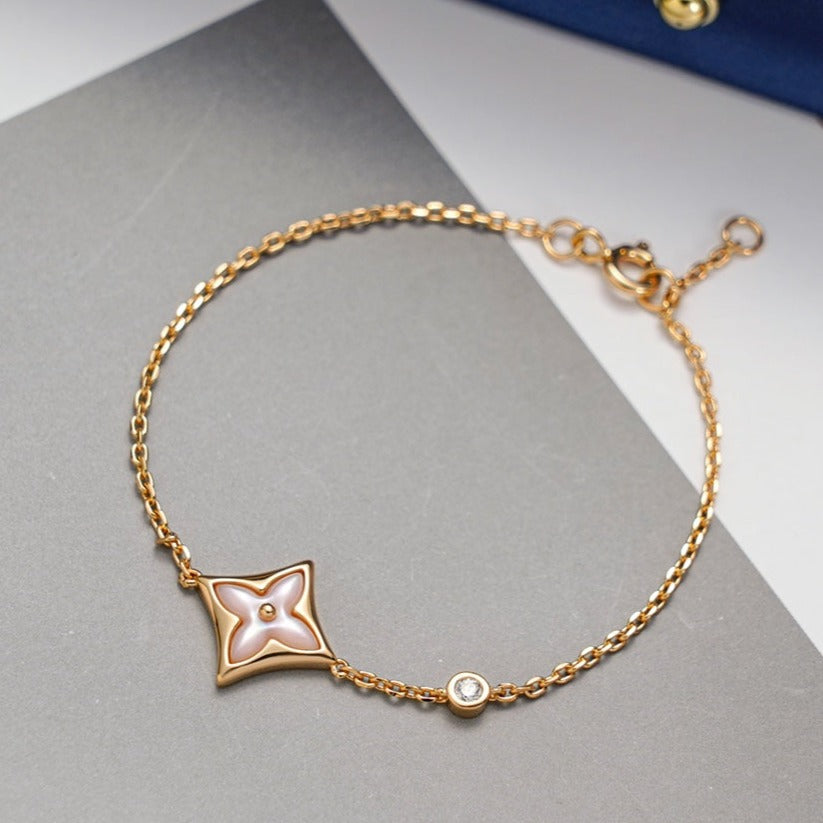 [BIJOUX]BRACELET STAR 1 DIAMANT OR ROSE