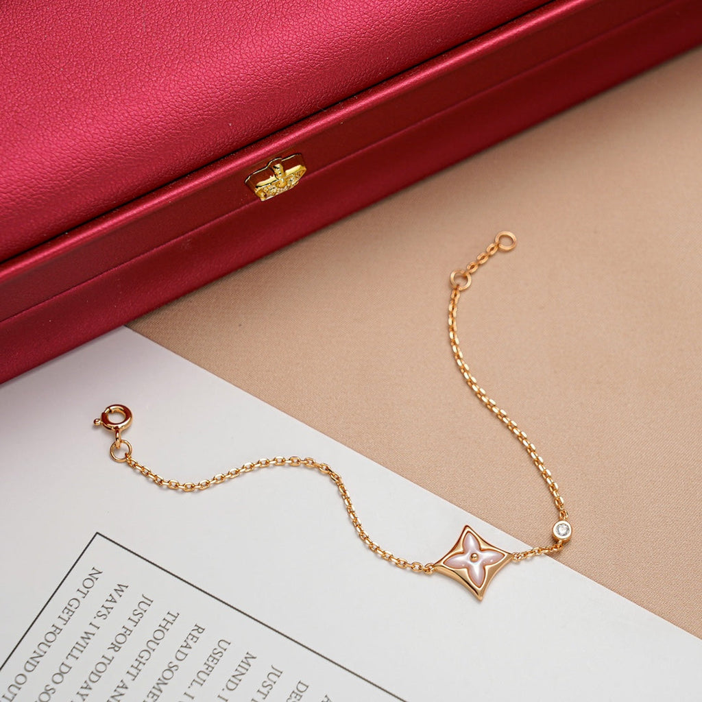 [BIJOUX]BRACELET STAR 1 DIAMANT OR ROSE