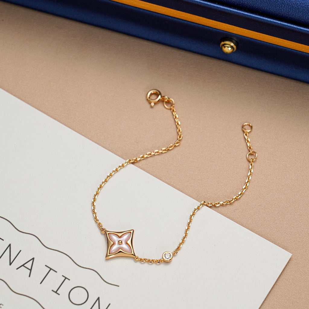 [BIJOUX]BRACELET STAR 1 DIAMANT OR ROSE