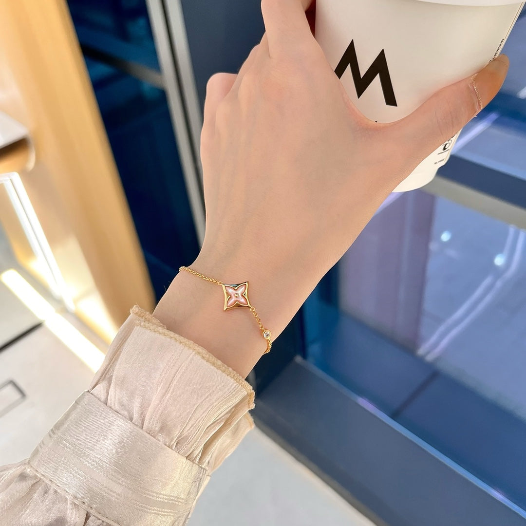 [BIJOUX]BRACELET STAR 1 DIAMANT OR ROSE