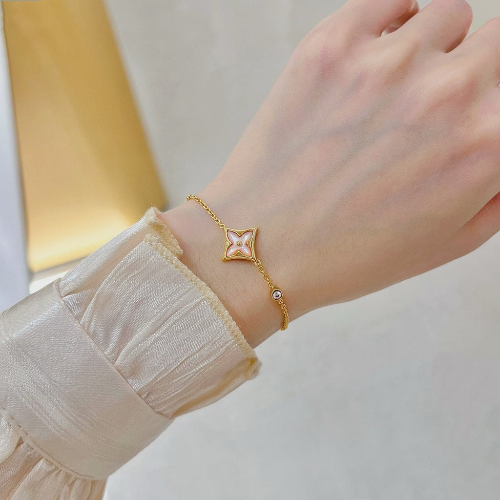 [BIJOUX]BRACELET STAR 1 DIAMANT OR ROSE