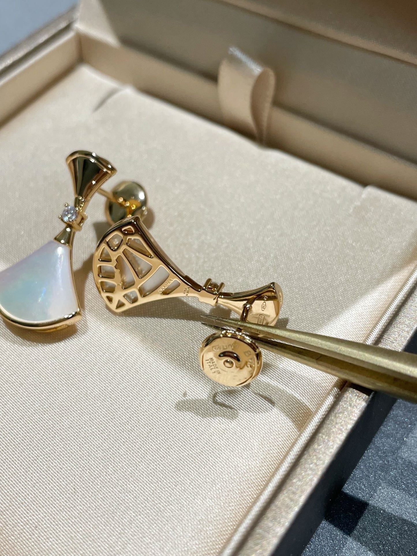 [BIJOUX]DREAM MOP 1 DIAMOND EARRINGS