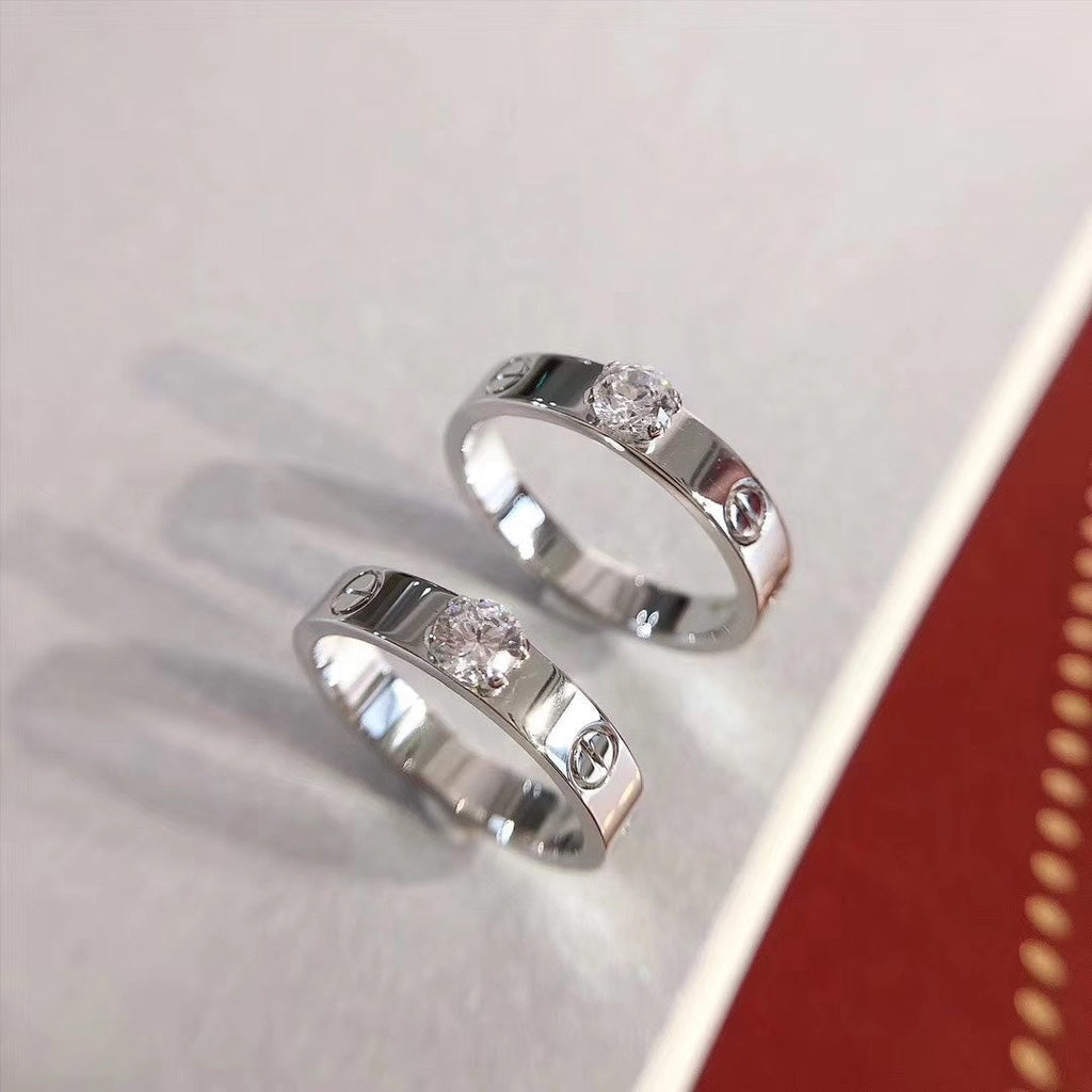 [BIJOUX] BAGUE LOVE 3.6MM 1 GROS DIAMANT