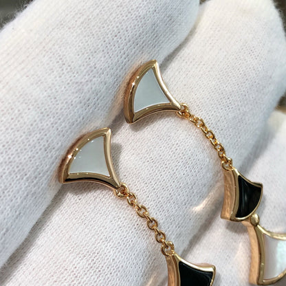 [BIJOUX]DREAM EARRINGS 3 MOTIFS ONYX MOP PINK GOLD