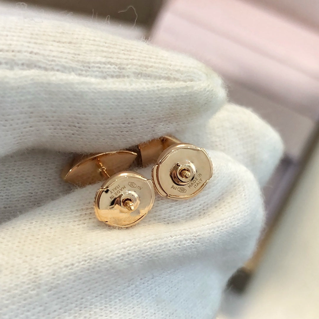 [BIJOUX]DREAM EARRINGS 3 MOTIFS ONYX MOP PINK GOLD