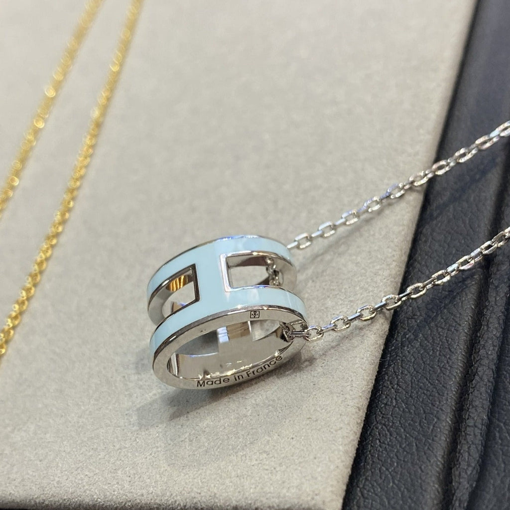 [BIJOUX]POP H LIGHT BLUE NECKLACE