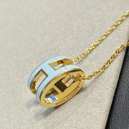 [BIJOUX]POP H LIGHT BLUE NECKLACE