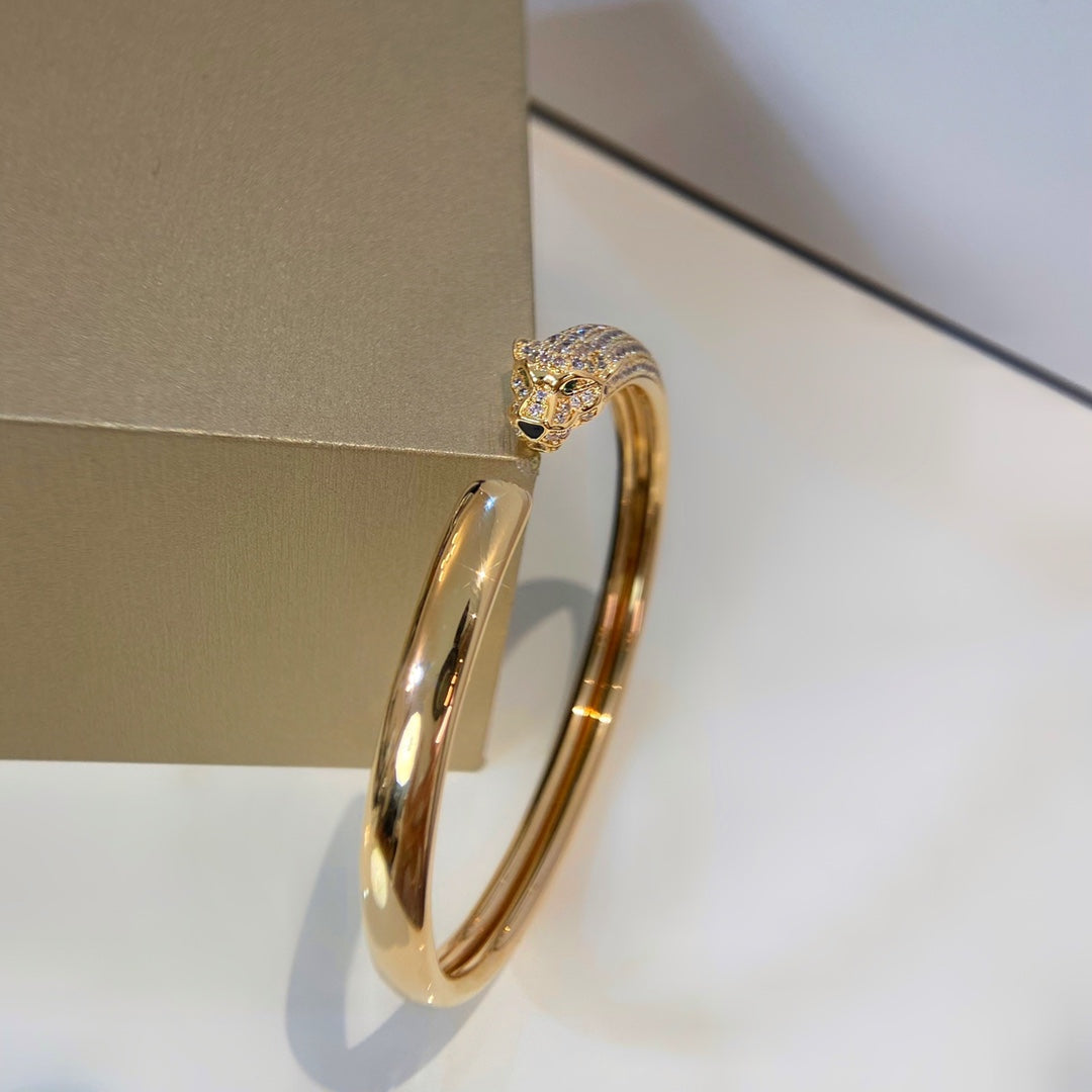 [BIJOUX]PANTHERE GOLD DIAMOND OPEN BRACELET