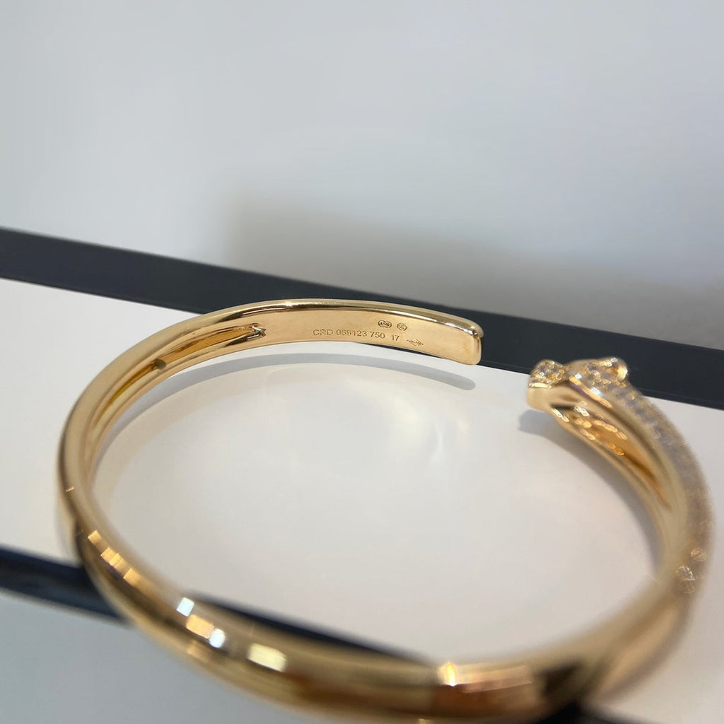 [BIJOUX]PANTHERE GOLD DIAMOND OPEN BRACELET