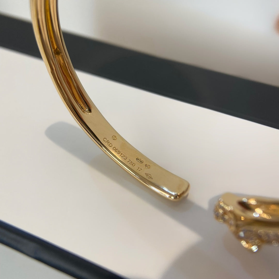 [BIJOUX]PANTHERE GOLD DIAMOND OPEN BRACELET