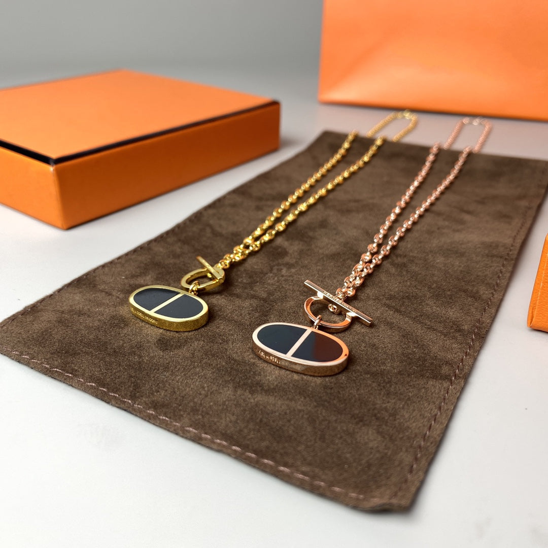 [BIJOUX]CHAINE VERSO BLACK CERAMIC NECKLACE