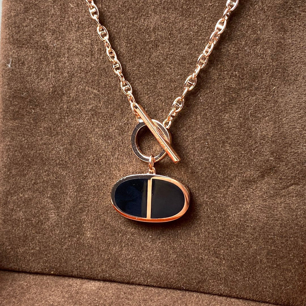 [BIJOUX]CHAINE VERSO BLACK CERAMIC NECKLACE
