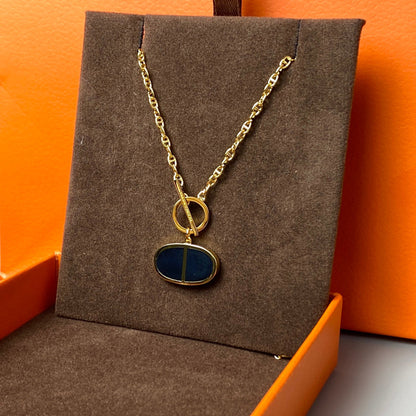 [BIJOUX]CHAINE VERSO BLACK CERAMIC NECKLACE