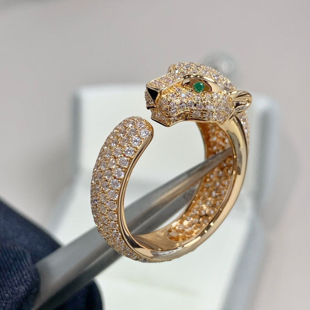 [BIJOUX]BAGUE PANTHERE OR ROSE DIAMANT