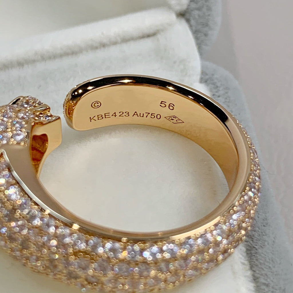 [BIJOUX]BAGUE PANTHERE OR ROSE DIAMANT