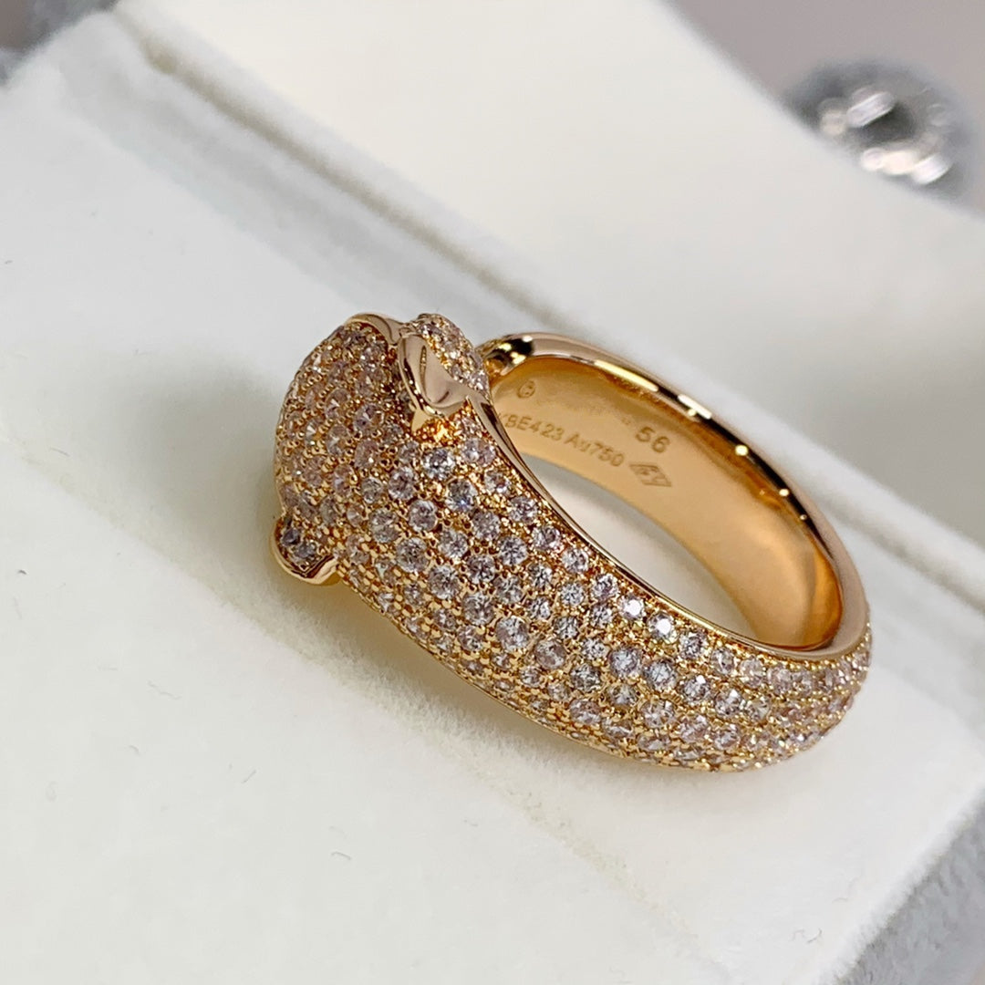 [BIJOUX]PANTHERE PINK GOLD DIAMOND RING