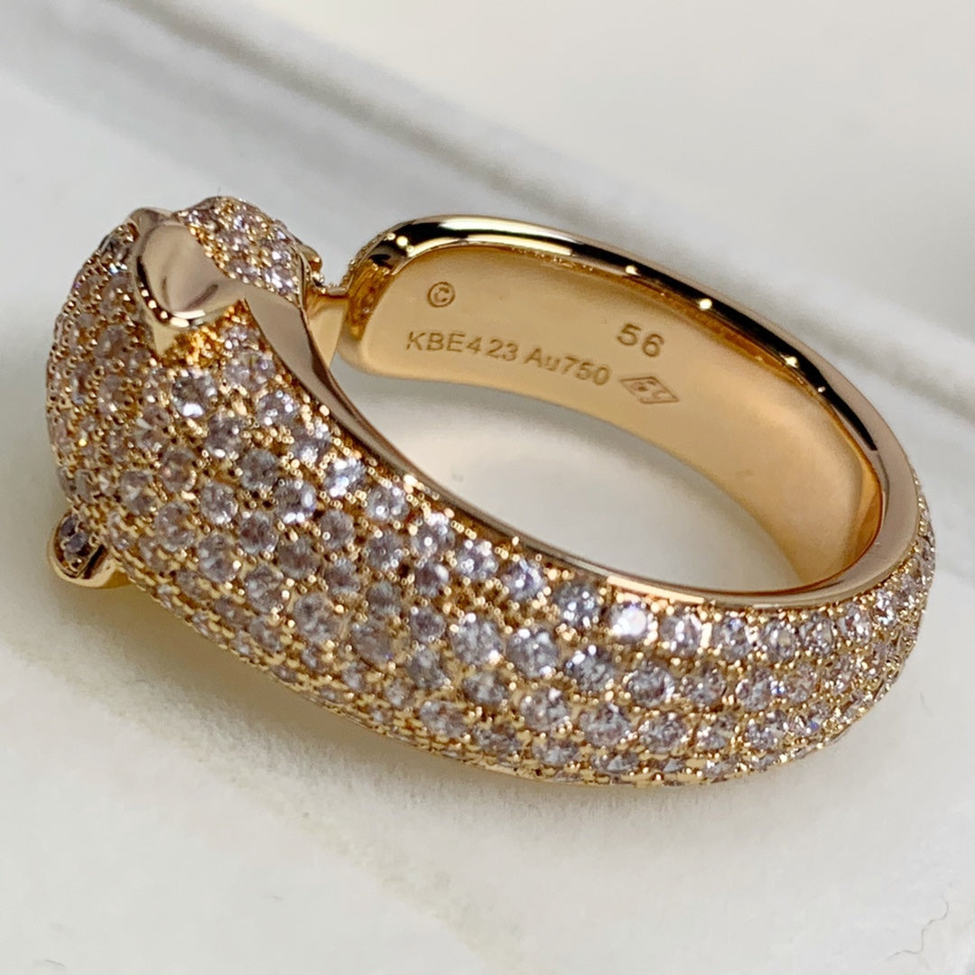[BIJOUX]BAGUE PANTHERE OR ROSE DIAMANT